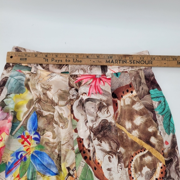 Grover Rad Satin Floral and Animal Print Wide-Leg Pants Size 27 - Picture 4 of 5